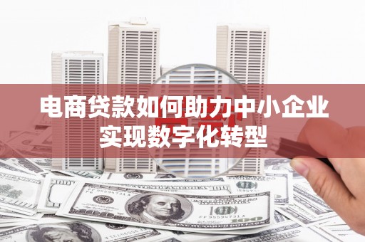 吴川电商贷款如何助力中小企业实现数字化转型