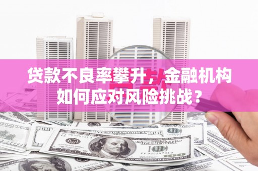 晋江贷款不良率攀升，金融机构如何应对风险挑战？