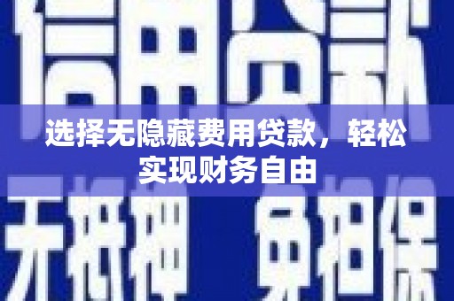 武江选择无隐藏费用贷款，轻松实现财务自由