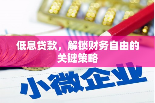 马边低息贷款，解锁财务自由的关键策略