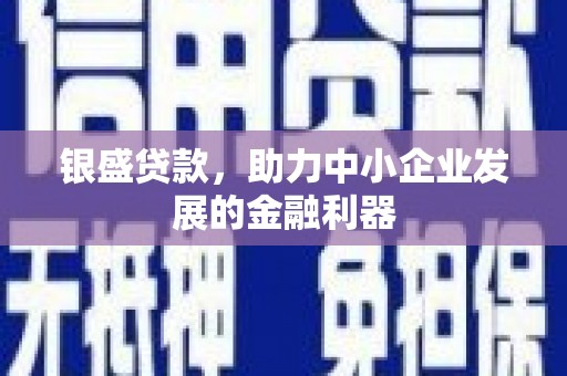 琼结银盛贷款，助力中小企业发展的金融利器