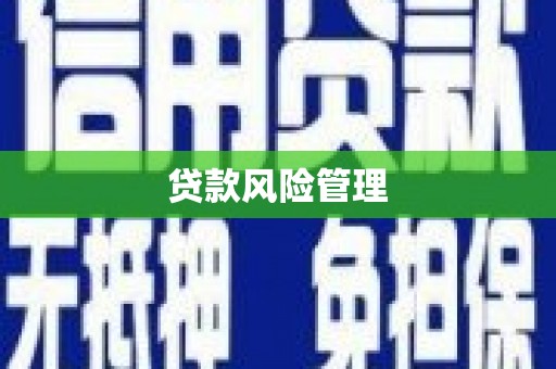 唐山贷款风险管理