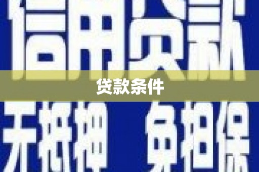 川汇贷款条件
