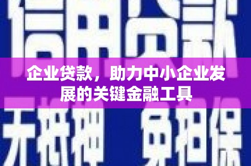 洪湖企业贷款，助力中小企业发展的关键金融工具
