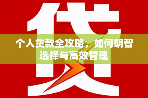 白朗个人贷款全攻略，如何明智选择与高效管理
