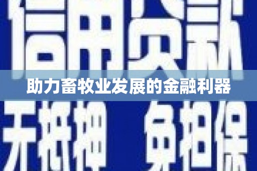 阿莲助力畜牧业发展的金融利器